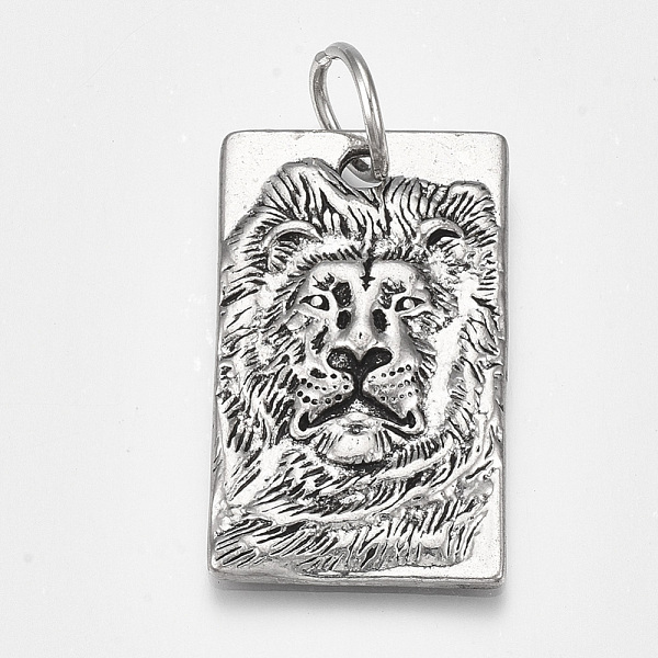 

PandaHall Tibetan Style Alloy Pendants, Rectangle with Lion, Antique Silver, 44.5x26x4.5mm, Hole: 10mm Alloy Rectangle