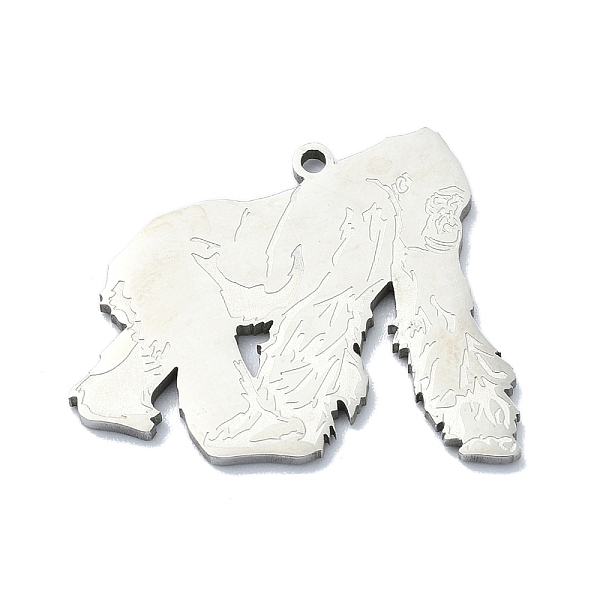 

PandaHall 201 Stainless Steel Pendants, Laser Cut, Orangutan Charm, Stainless Steel Color, 23.5x29x1mm, Hole: 1.6mm 201 Stainless Steel...