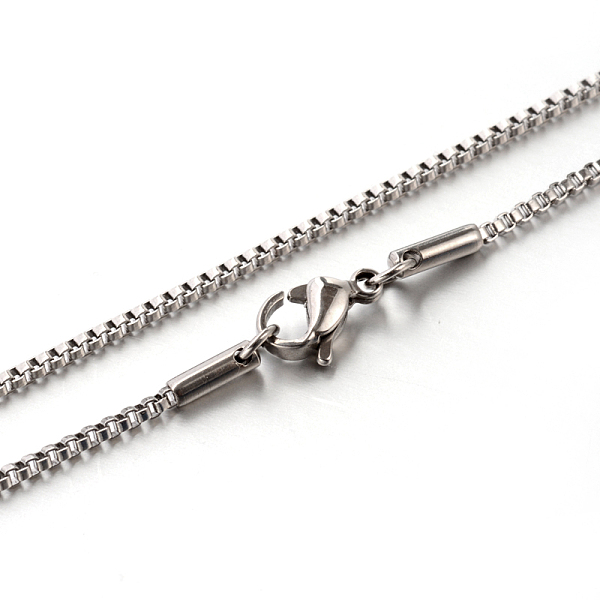 

PandaHall 304 Stainless Steel Box Chain Necklaces, with Lobster Claw Clasps, Stainless Steel Color, 19.7 inch(50cm), 1.5mm 304 Stainless...