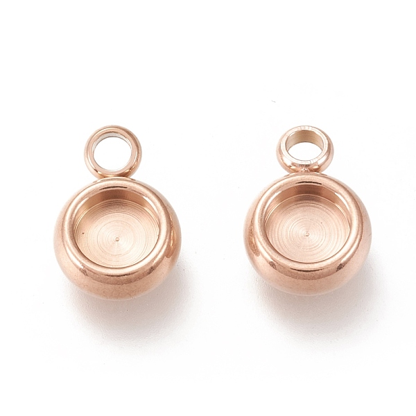 

PandaHall Ion Plating(IP) 304 Stainless Steel Pendant Cabochon Settings, Flat Round, Rose Gold, Tray: 4mm, 9x6x3mm, Hole: 1.6mm 304...
