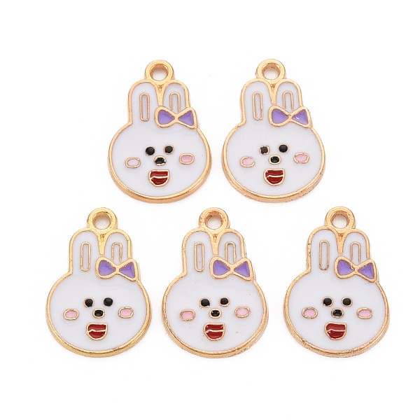 

PandaHall Alloy Enamel Pendants, Cadmium Free & Nickel Free & Lead Free, Light Gold, Rabbit, Medium Purple, 17x11.5x1.5mm, Hole: 1.6mm...