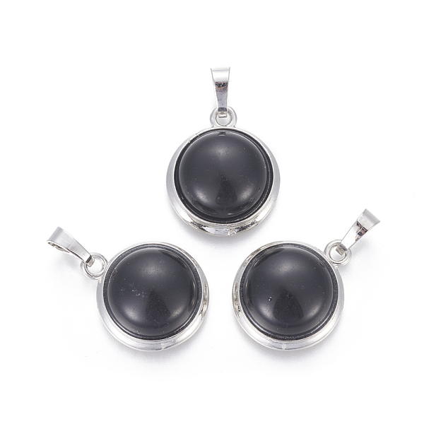 

PandaHall Natural Agate Pendants, with Brass Findings, Half Round, Platinum, 23~24x19~20x8~10mm, Hole: 8x5mm Natural Agate Half Round