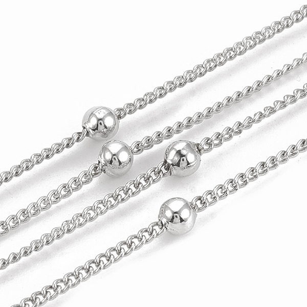 

PandaHall Soldered Brass Curb Chains, Twist Chains, Round Beads, with Spool, Real Platinum Plated, 2.5x1.1x0.3mm, about 98.42 Feet(30m)/roll...