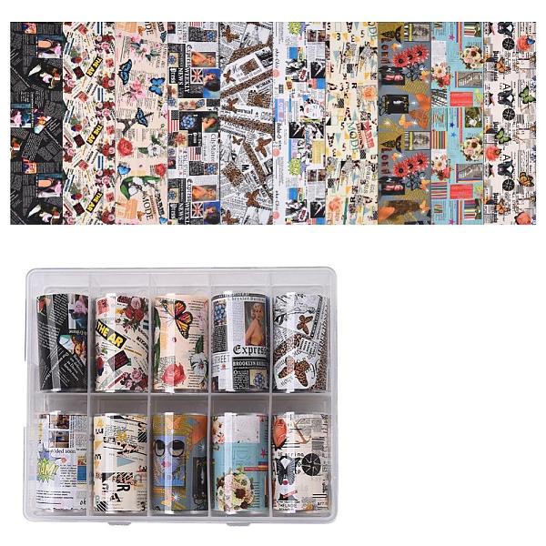 

PandaHall Nail Art Transfer Stickers, Nail Decals, DIY Nail Tips Decoration for Women, Journal Style Patterns, Mixed Patterns, 40mm, about..., Multicolor