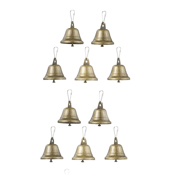 10Pcs Iron Bell Pendants
