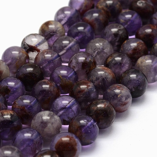 

PandaHall Natural Cacoxenite Amethyst Beads Strands, Round, 8mm, Hole: 0.8mm, about 49pcs/strand, 15.7 inch Amethyst Round