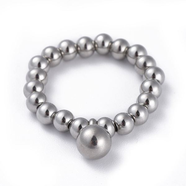 

PandaHall 304 Stainless Steel Stretch Finger Rings, Round, Stainless Steel Color, Size 10, 20mm 304 Stainless Steel