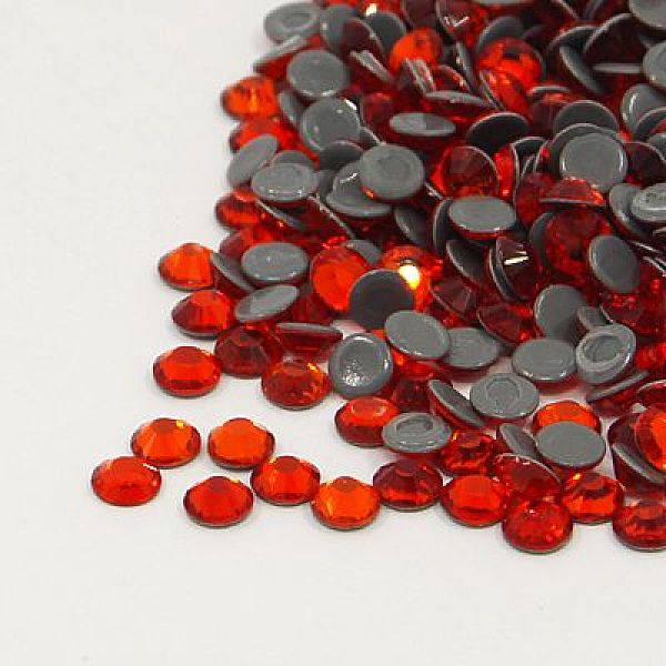 PandaHall Glass Hotfix Rhinestone, Grade AA, Flat Back & Faceted, Half Round, Light Siam, SS30, 6.3~6.5mm, about 288pcs/bag Glass Rhinestone...