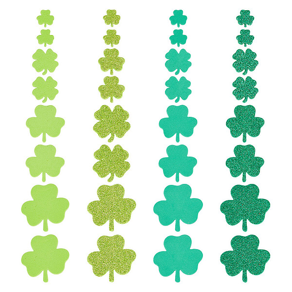 

PandaHall GOMAKERER 500 Pcs Saint Patrick's Day Clover Foam Stickers, Green Clover Foam Self-Adhesive Sticker with Glitter Power Shamrock...