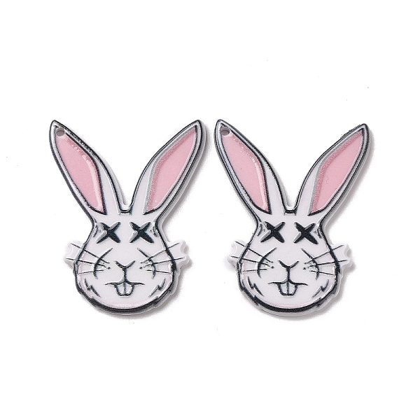 

PandaHall Printed Acrylic Pendants, Easter Theme, Rabbit Pattern, 40.5x31x2.5mm, Hole: 1.8mm Acrylic Rabbit White