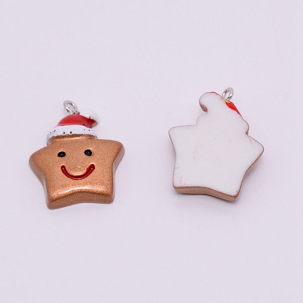 Opaque Resin Pendants with Platinum Tone Iron Accessories