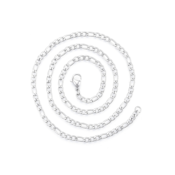 

PandaHall Men's 201 Stainless Steel Figaro Chains Necklace, Stainless Steel Color, 17.72 inch(45cm), Wide: 3mm 201 Stainless Steel