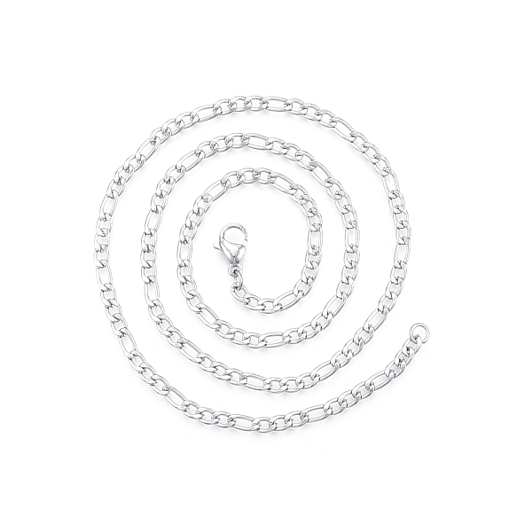 Men's 201 Stainless Steel Figaro Chains Necklace