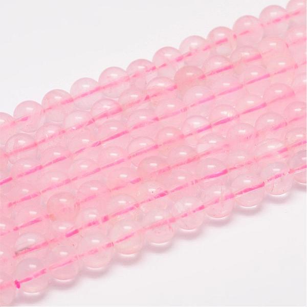 

PandaHall Natural Rose Quartz Beads Strands, Grade AB, Round, 8mm, Hole: 1mm, about 49pcs/strand Rose Quartz Round Pink