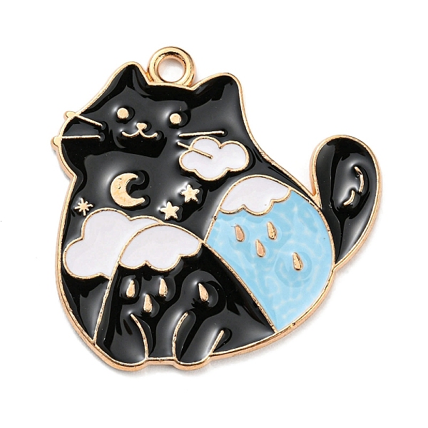 

PandaHall Alloy Enamel Pendants, Golden, Cat Shape, 27.5x28.5x1mm, Hole: 1.8mm Alloy+Enamel Cat Shape Black