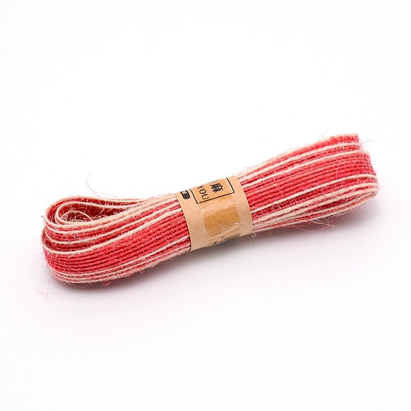 

PandaHall Burlap Ribbon, Hessian Ribbon, Jute Ribbon, for Jewelry Making, Tomato, 3/8 inch(10mm), 5m/bundle Burlap None Red