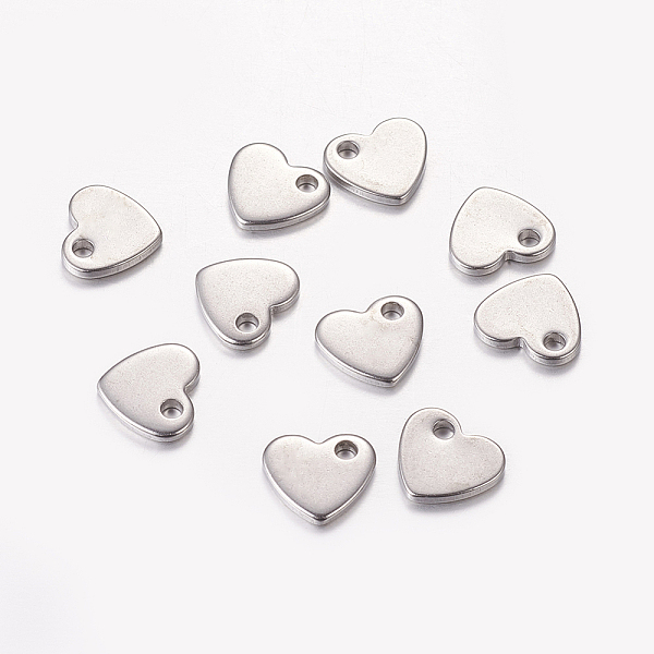 

PandaHall 100Pcs 304 Stainless Steel Stamping Blank Tag Pendants, Heart Charms, Stainless Steel Color, 10x9x1.5mm, Hole: 1.8mm 304...