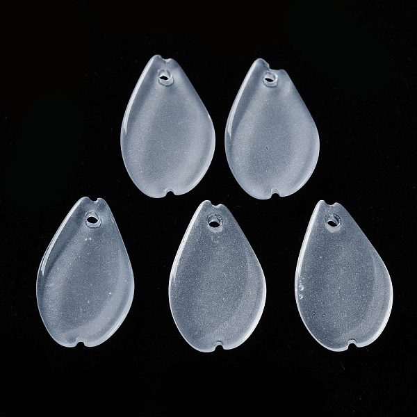 

PandaHall Spray Painted Glass Pendants, Petaline, Alice Blue, 16x9.5x2mm, Hole: 1mm Glass Petaline