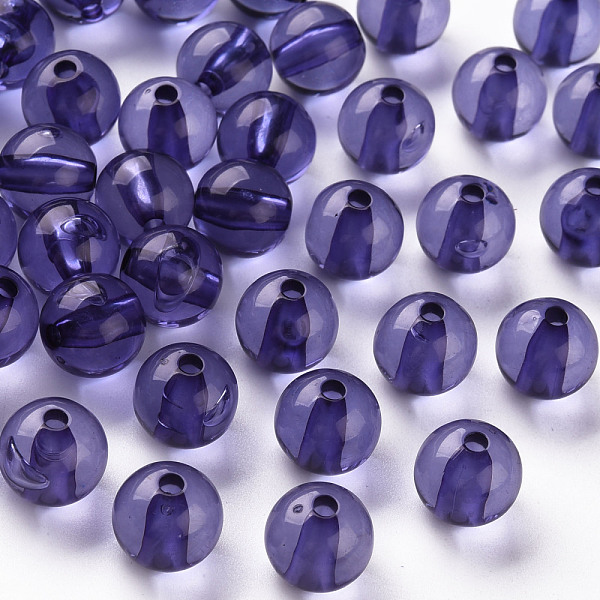 

PandaHall Transparent Acrylic Beads, Round, Medium Slate Blue, 12x11mm, Hole: 2.5mm, about 566pcs/500g Acrylic Round
