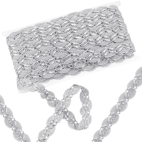

PandaHall Polyester Wave Lace Ribbon, Wave Edge Lace Trim, Clothes Accessories, Flat, Light Grey, 7/8 inch(21mm) Polyester None