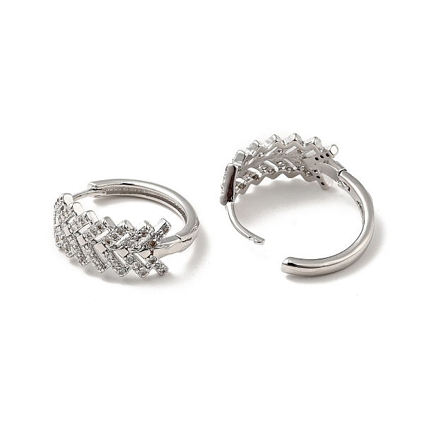 

PandaHall Clear Cubic Zirconia Leaf Hoop Earrings, Rack Plating Brass Jewelry for Women, Platinum, 18x17x8mm, Pin: 0.8mm Cubic Zirconia Leaf...