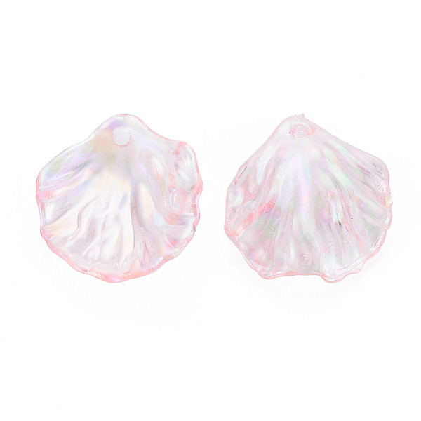 

PandaHall Transparent Acrylic Pendants, AB Color Plated, Leaf, Pink, 19.5x17x4.5mm, Hole: 1.4mm, about 1720pcs/500g Acrylic Leaf Pink