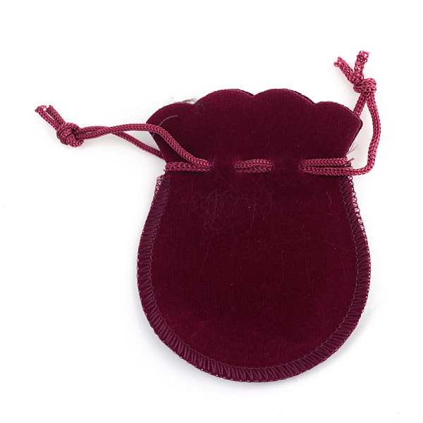 

PandaHall Gourd Velvet Bags, Dark Red, 9.5x7.5cm Velvet