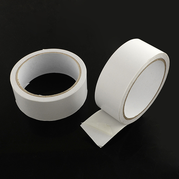 

PandaHall Office School Supplies Double Sided Adhesive Tapes, White, 48mm, about 10m/roll, 4rolls/group Paper White