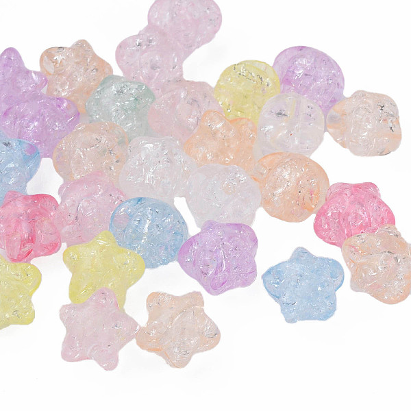 

PandaHall Transparent Crackle Acrylic Beads, Star, Mixed Color, 11x11.5x9.5mm, Hole: 2mm Acrylic Star Multicolor