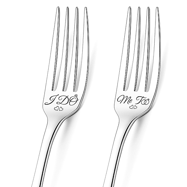 

PandaHall Word Pattern Stainless Steel Fork, Black, 20.3x2.4x0.2~0.3cm, Packing Box: 27.5x9.3x3.6cm, 2pcs/set Stainless Steel Word Black