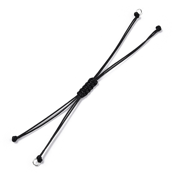 

PandaHall Korean Waxed Polyester Cord Braided Bracelets, with Iron Jump Rings, for Adjustable Link Bracelet Making, Black, Single Cord...
