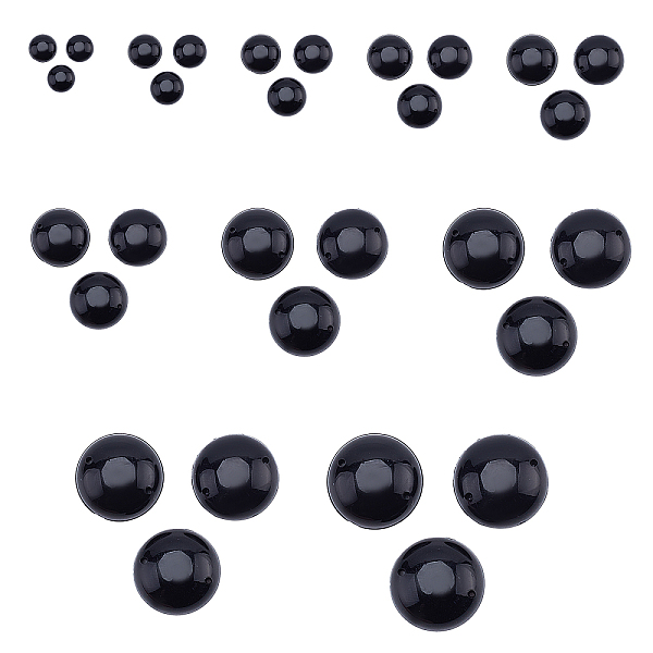 

PandaHall SUPERFINDINGS 310pcs Plastic Craft Eye, 2-hole, Half Round, Black, 310pcs/box Plastic Half Round Black