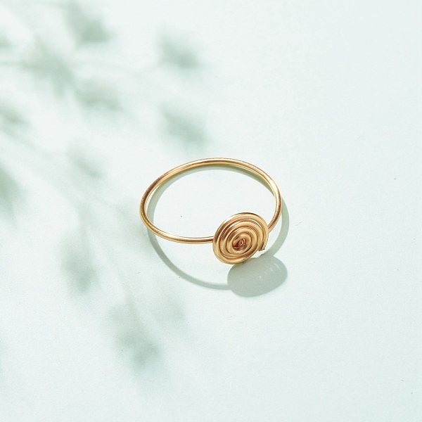 Copper Wire Wrap Vortex Finger Ring For Women