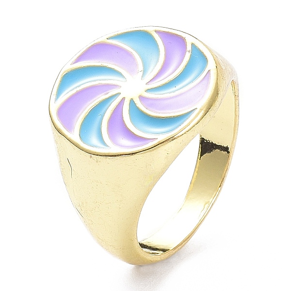 

PandaHall Pinwheel Pattern Alloy Enamel Finger Rings, Light Gold, Sky Blue, 3.5~16.5mm, US Size 7 1/4(17.5mm) Alloy Human