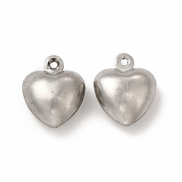 

PandaHall 304 Stainless Steel Charms, Puffed Heart Charm, Stainless Steel Color, 11.5x9.5x5mm, Hole: 1mm 304 Stainless Steel Heart