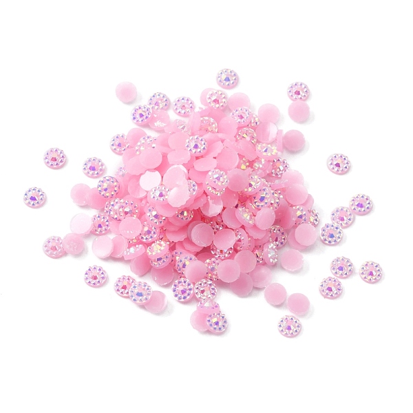 

PandaHall Opaque Resin Cabochons, AB Color Plated, Flat Round, Pink, 4x1mm, about 1000pcs/bag Resin Flat Round Pink
