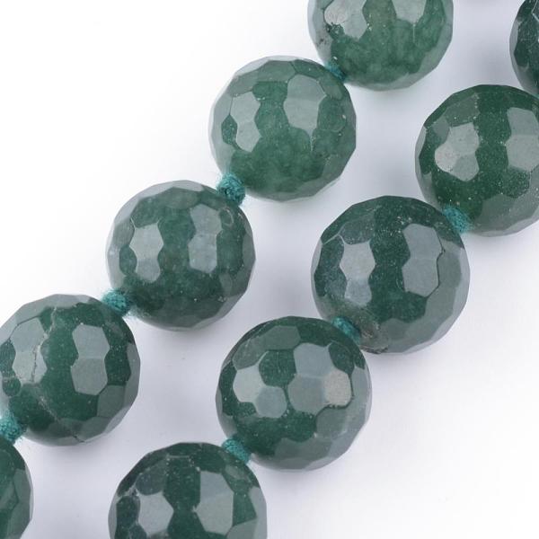 

PandaHall Natural Jade Beaded Necklaces, with Brass Lobster Claw Clasps, Faceted, Dyed, 17.5 inch(445mm), bead: 14mm Jade