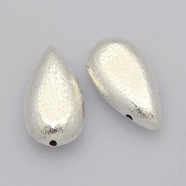 

PandaHall 3-Hole Brass Finding Beads, teardrop, Silver Color Plated, 20x10x6mm, Hole: 1mm Brass Teardrop