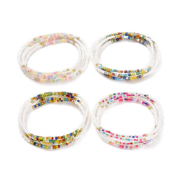

PandaHall Glass Seed Beaded Elastic Waist Bead Chains, Summer Body Chains, Bikini Jewelry Chains for Women Girls, Mixed Color, 31-7/8 inch..., Multicolor