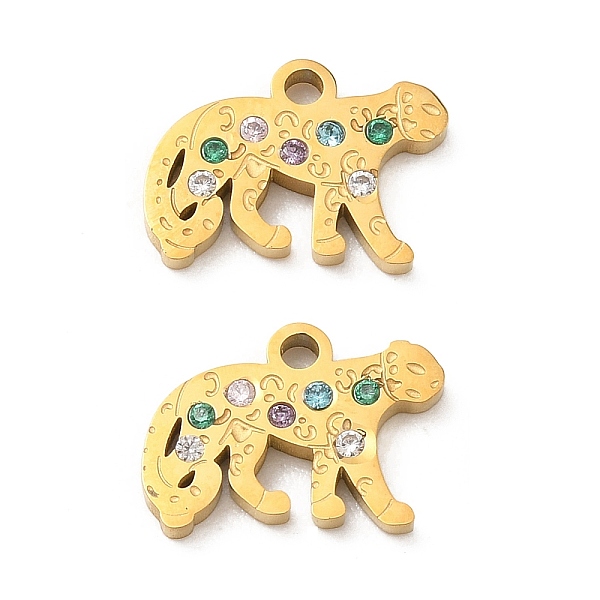 Colgantes de circonitas cúbicas de colores con micropavé de acero inoxidable 304