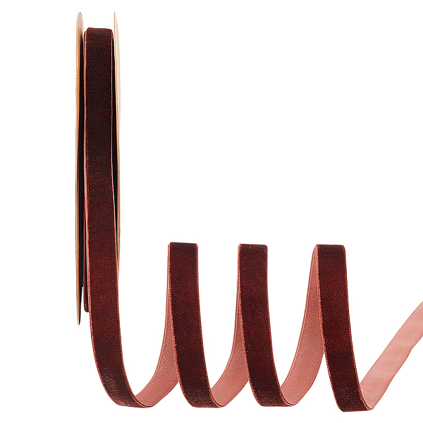 

PandaHall Single Face Velvet Ribbons, Garment Accessories, Sienna, 5/8 inch(15mm), 20 yards/roll Velvet None Brown
