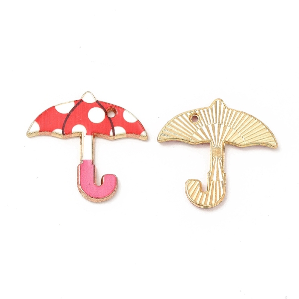 

PandaHall Alloy Enamel Pendants, Cadmium Free & Nickel Free & Lead Free, Golden, Umbrella Charm, Hot Pink, 20.5x21x1.5mm, Hole: 1mm...