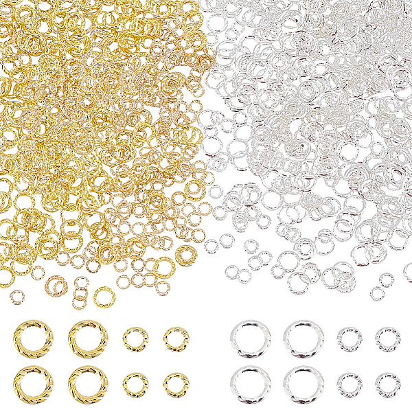 PandaHall PH 1000pcs Closed Jump Rings 4.5mm 3mm Metal Ring Cabochons Jewelry Making Rings Round Nail Art Cabochons for DIY Earring...