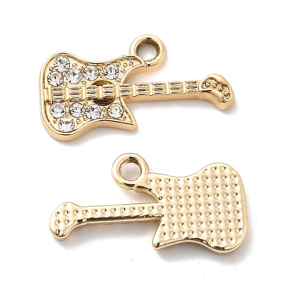 

PandaHall UV Plating Alloy Pendants, with Crystal Rhinestone, Guitar Charms, Golden, 21x11.5x2mm, Hole: 2mm Alloy+Rhinestone Guitar Clear
