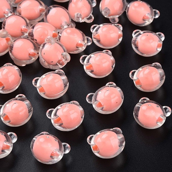 

PandaHall Transparent Acrylic Beads, Bead in Bead, Bear, Light Salmon, 16x18x15.5mm, Hole: 3mm, about 220pcs/500g Acrylic Bear