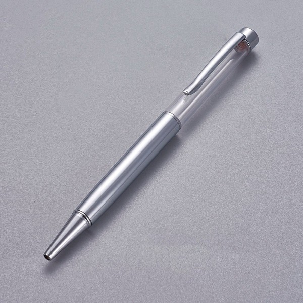 

PandaHall Creative Empty Tube Ballpoint Pens, with Black Ink Pen Refill Inside, for DIY Glitter Epoxy Resin Crystal Ballpoint Pen Herbarium..., Silver