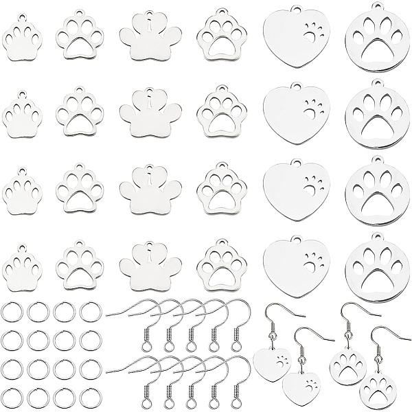 

PandaHall BENECREAT DIY Dog Paw Print Earring Making Kit, Metal Footprint Pendant Charm with Stainless Steel Charms, Jump Rings and Earring...