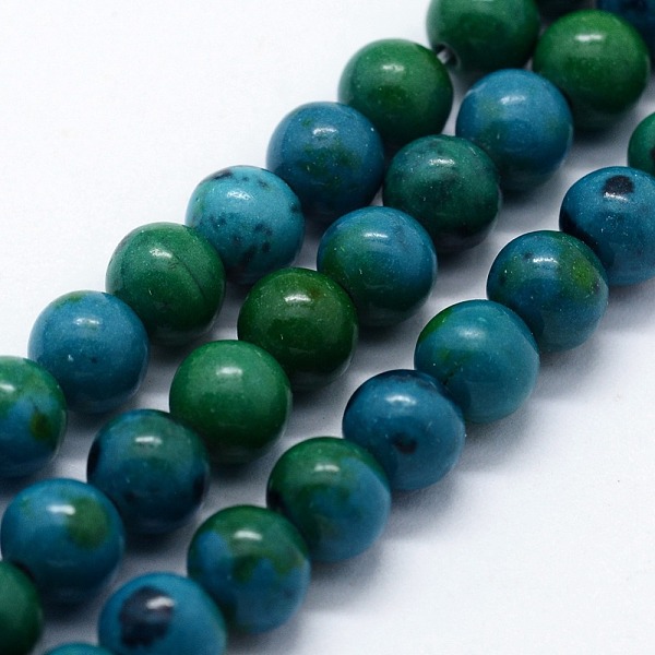 

PandaHall Synthetic Chrysocolla Beads Strands, Round, 10mm, Hole: 1mm, about 37pcs/strand, 14.76 inch(37.5cm) Chrysocolla Round