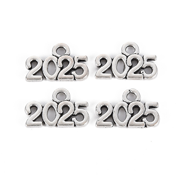 

PandaHall Tibetan Style Alloy Charms, Lead Free & Cadmium Free, Word 2025, Antique Silver, 9x14x1.5mm, Hole: 1.6mm Alloy Number