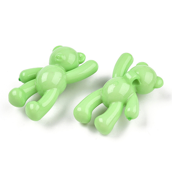 

PandaHall Opaque Acrylic Pendants, Bear, Lawn Green, 37x28x13mm, Hole: 2.5mm, about 133pcs/500g Acrylic Bear